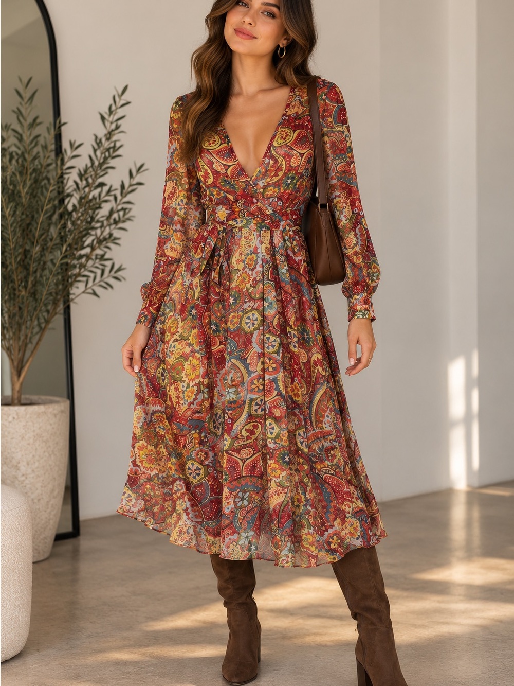 Spy Zone Exchange Midi Dress Floral Women Sz Medium Boho Sheer